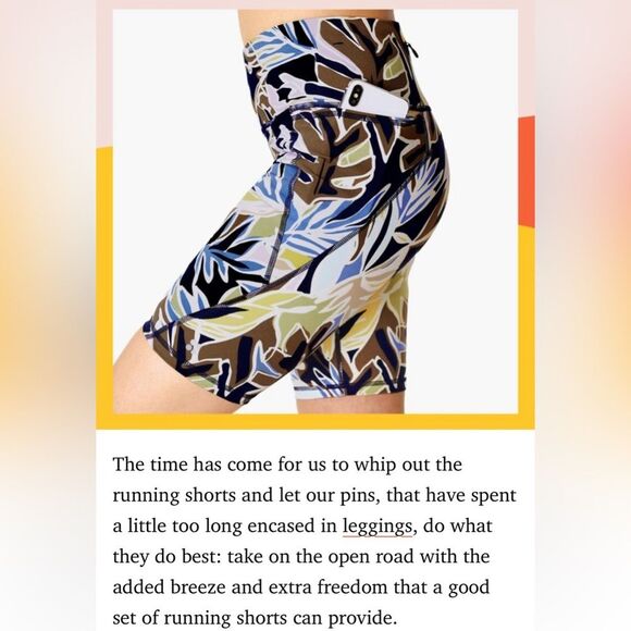 Sweaty Betty Womens Size Small Power 9 Inch Green Paper Leaf Print Biker Shorts - Picture 4 of 15